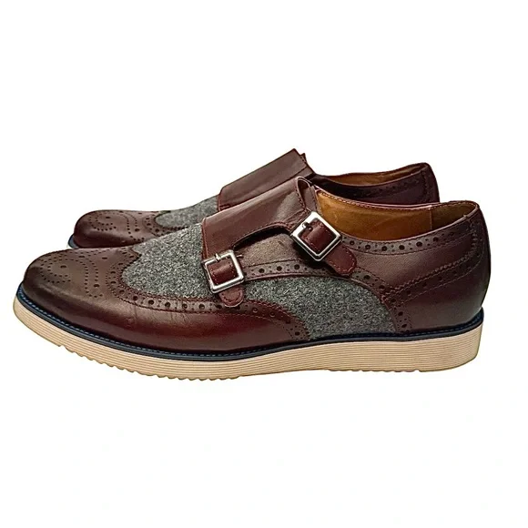 Marc Nolan Palmer Wingtip Oxford Burgundy Leather Casual Shoes Men’s Size 10 M